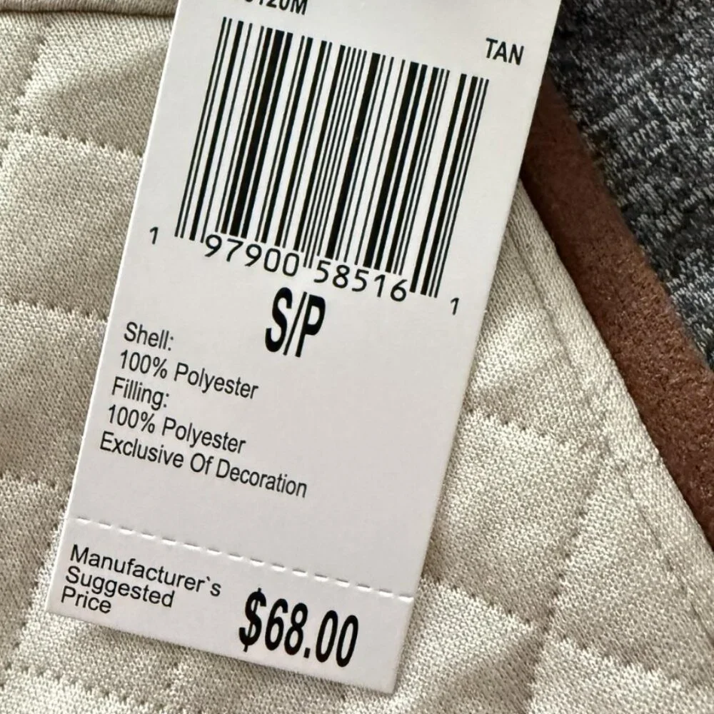 Magaschoni Men's Tan Quilted 1/4 Zip Pullover Sweater Small NWT